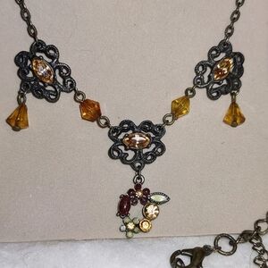 Brown Topaz Colored Gems Y Necklace